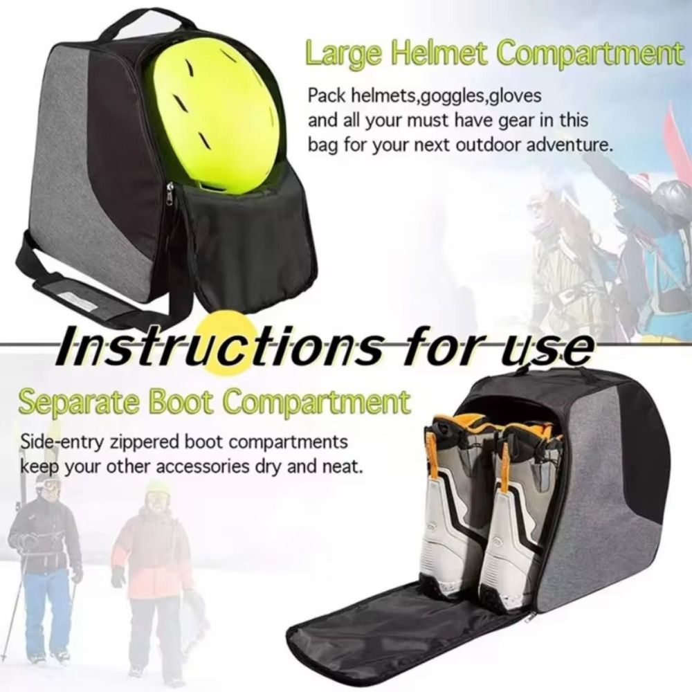 Ski Glove Waterproof - 防水スキーブーツバッグ、靴、手袋、冬用、スノーボード用、収納バッグ、軽量、パッド入りショルダーストラップ付き、スキー用クロスボディバッグ。