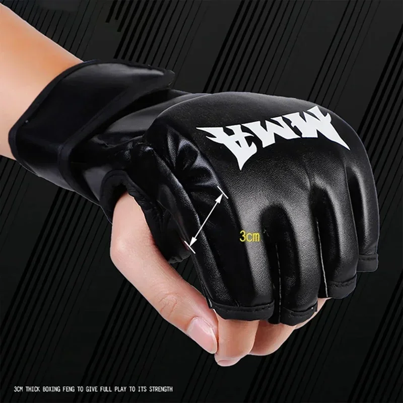 Motorcycle Glove Knuckle - プロボクシングトレーニンググローブ ハーフフィンガーレザークッション 大人用 サンダボクシング UFCトレーニング サンドバッグ