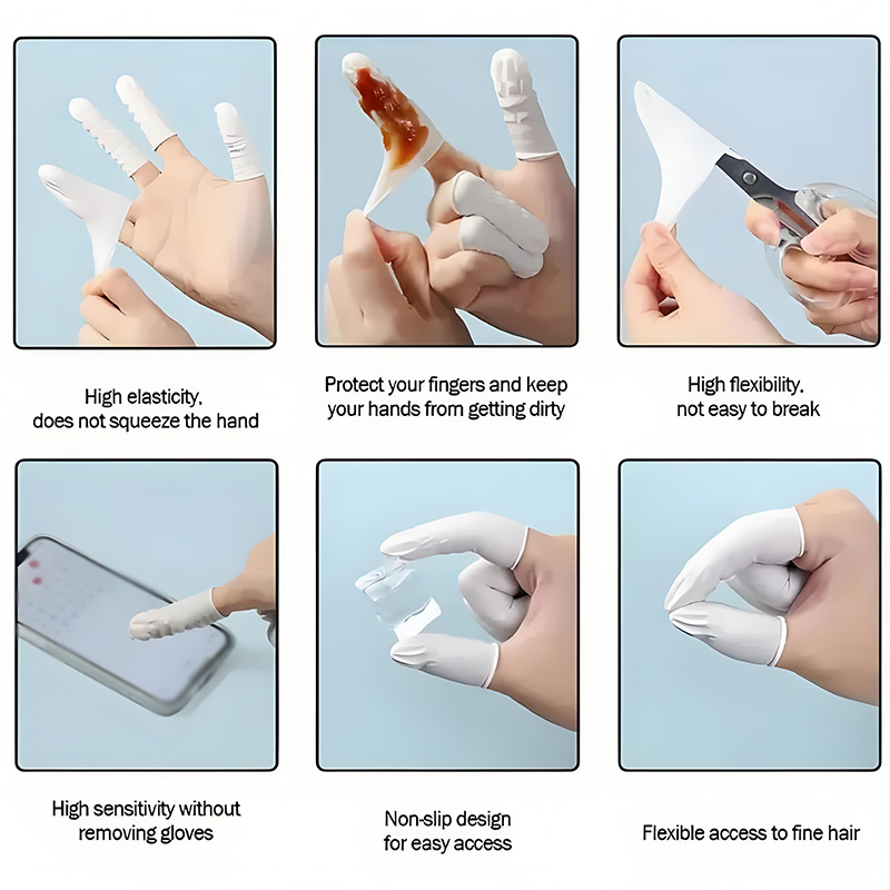 200 個マルチカラー使い捨て指サック滑り止めラテックスパウ - Latex Disposable Glove のレビューと価格