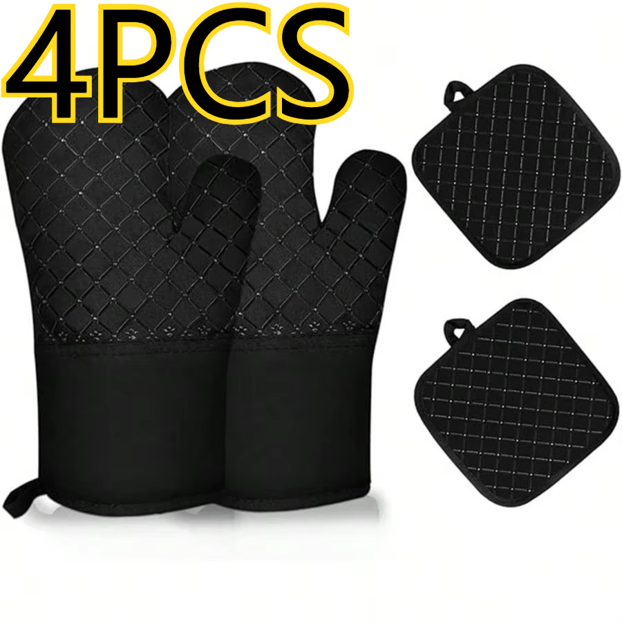 【4個入り】シリコン製キッチン用マイクロ波オーブン手袋、耐熱 - Heat Resistant Glove のレビューと価格