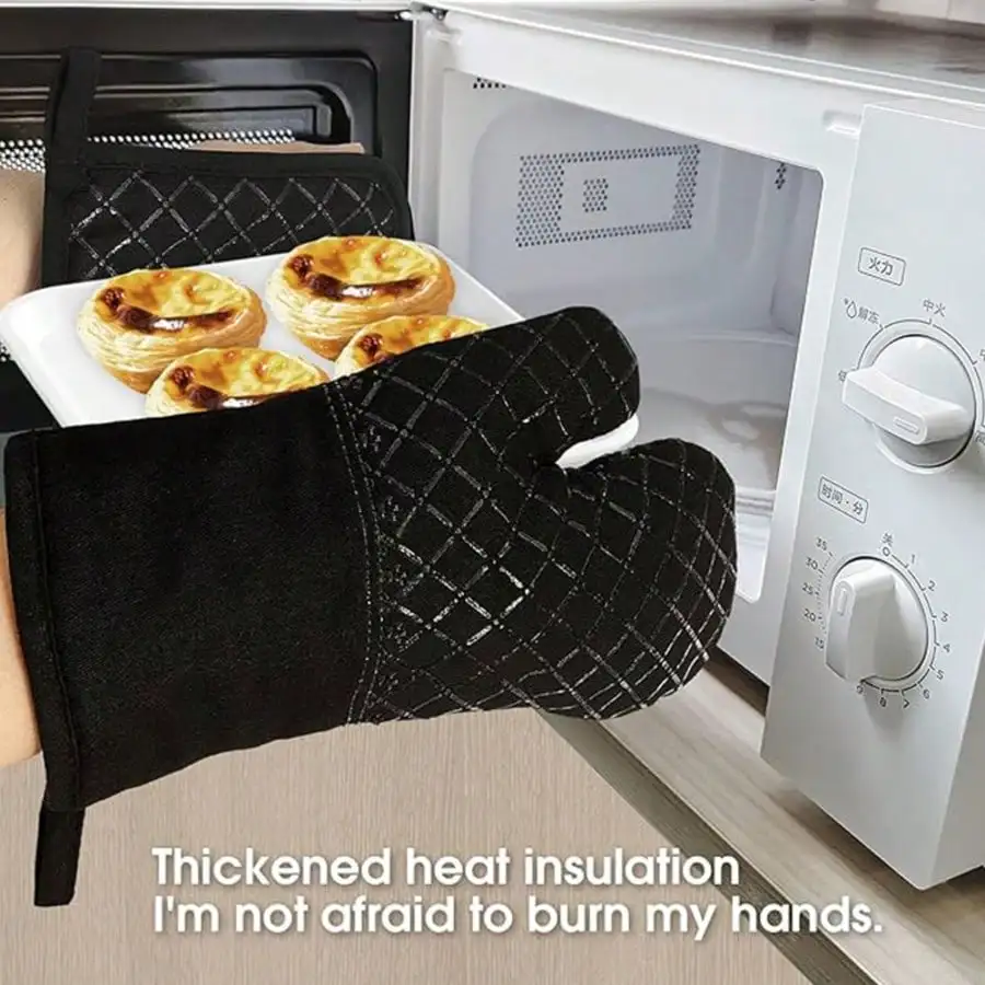 【4個入り】シリコン製キッチン用マイクロ波オーブン手袋、耐熱 - Heat Resistant Glove のレビューと価格